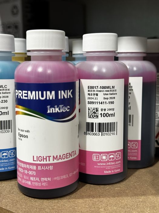 Чорнила InkTec E0017 для Epson - набір 6 кольорів по 100мл, Корея
