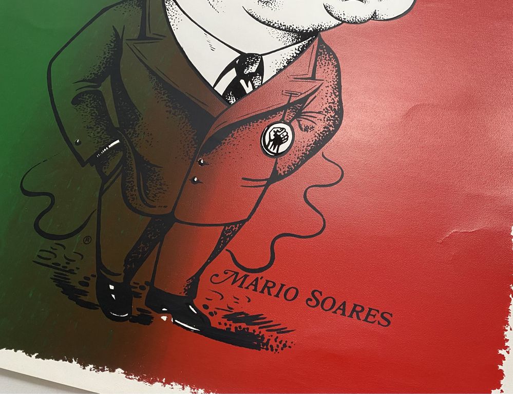 Poster caricatura Mário Soares PS