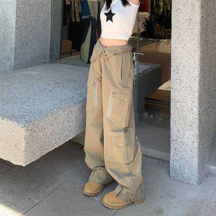 Штани карго парашути з кишенями k-pop жіночі