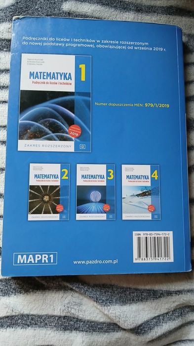 Matematyka 1 podręcznik poziom rozszerzony Pazdro
