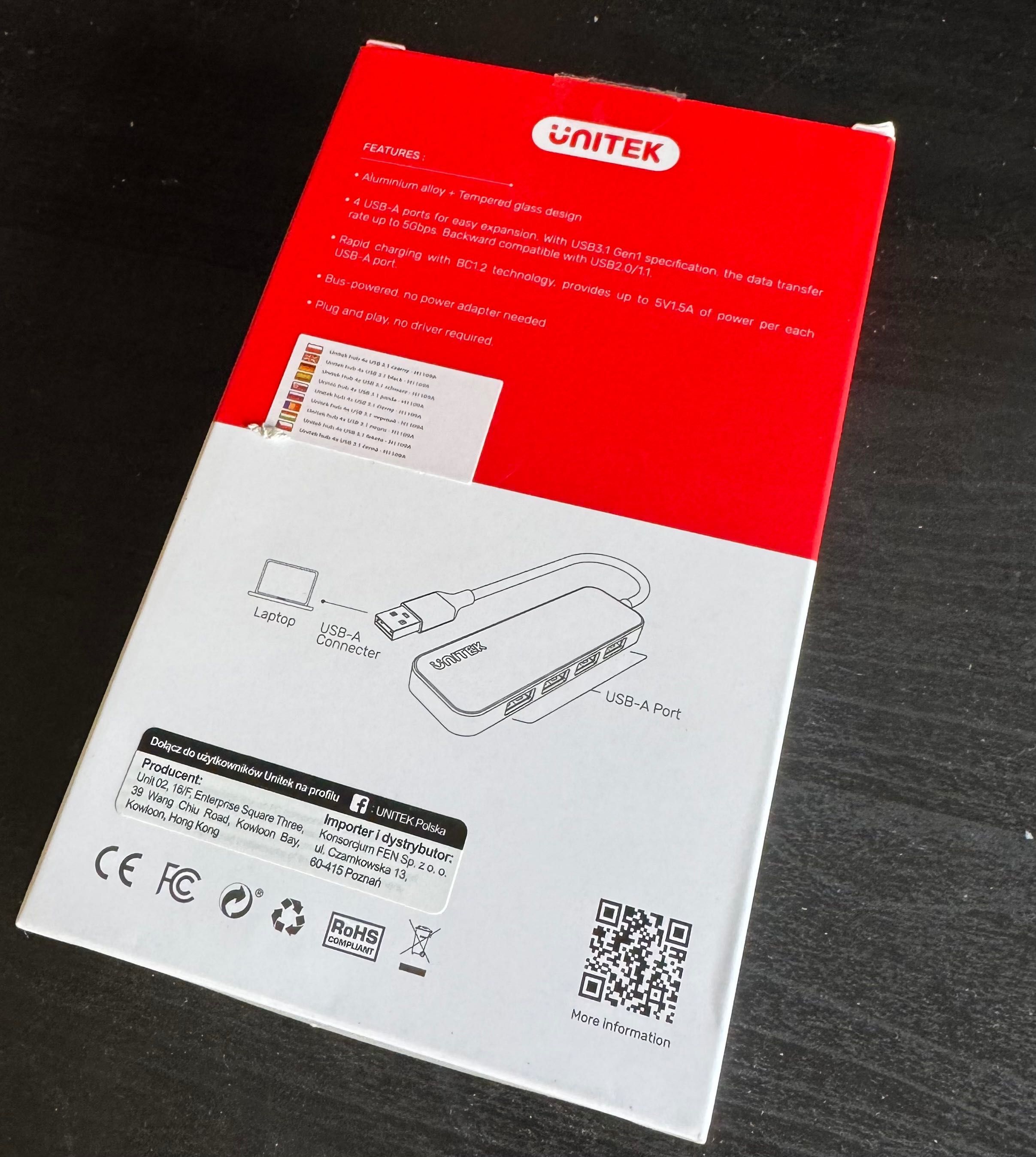 Hub Unitek Q4 Exquisite USB-A->4xUSB-A 3.1