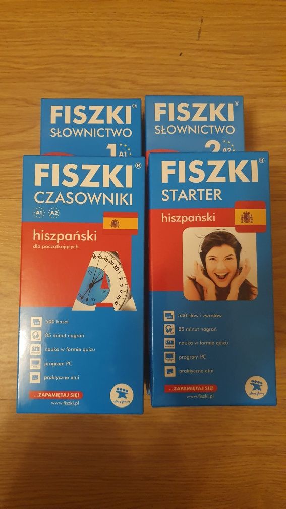 Fiszki hiszpański 4 zestawy