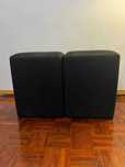 Conjunto de 2 Bancos Estofados Pretos – Versáteis – Bom estado