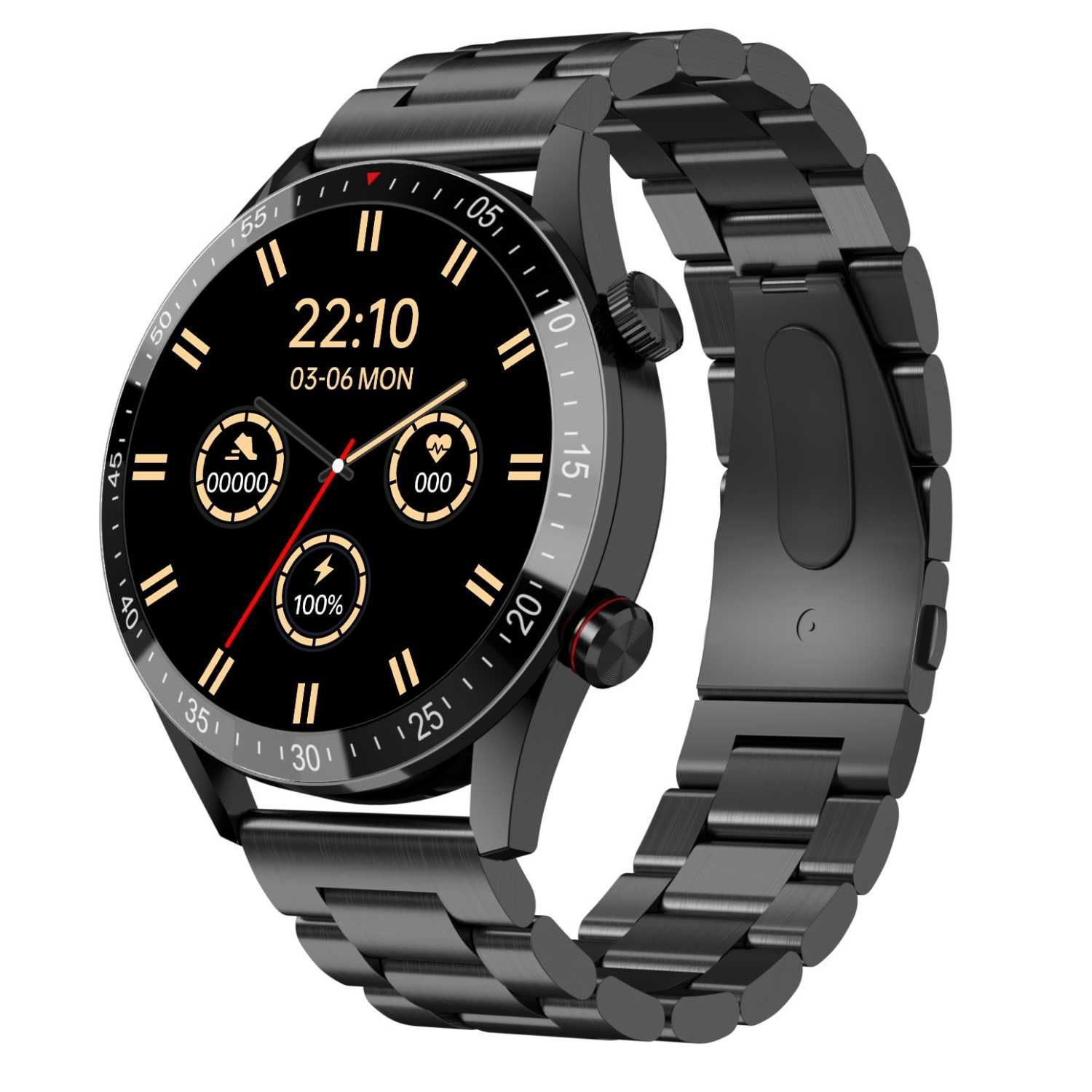 SMARTWATCH GRAVITY GT4-2 Czarny  z Czarną Bransoletą