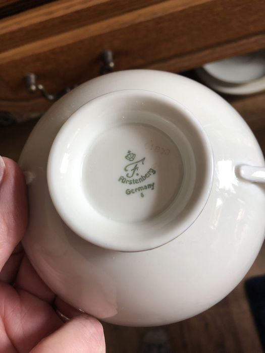 Stara porcelana Furstenberg zestaw trio do herbaty