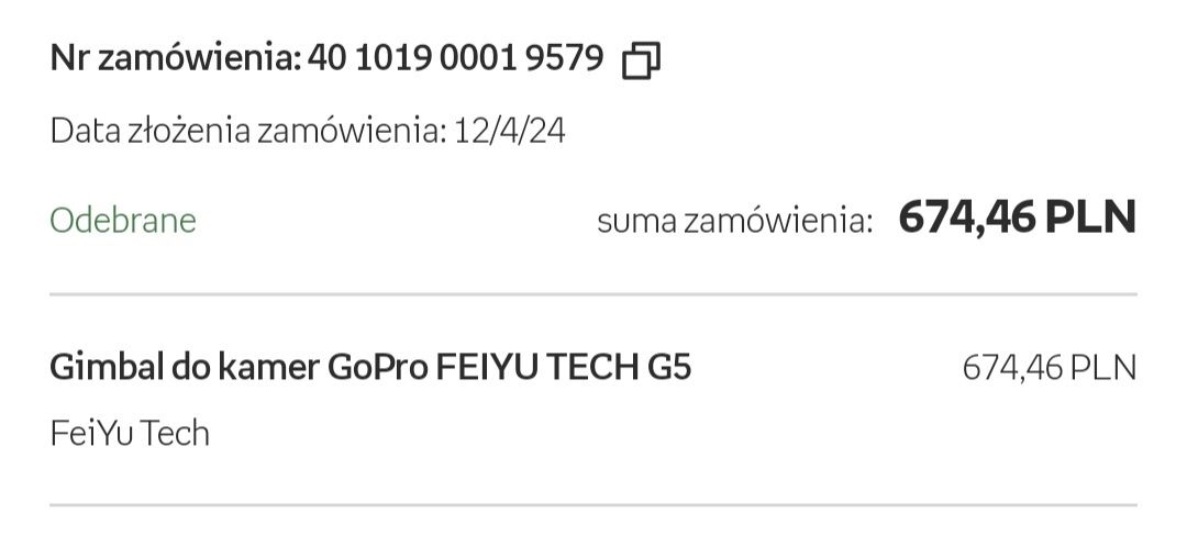 Gimbal FY Feiyutech, G5, do GoPro