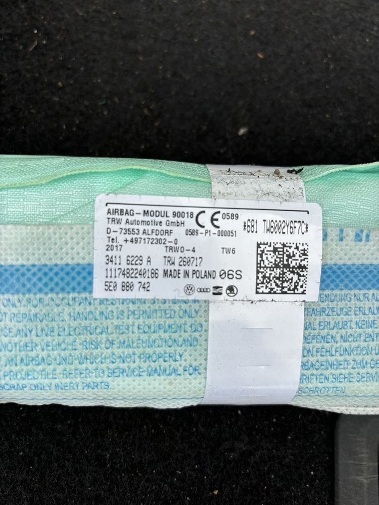 Skoda Octavia 3 kombi kurtyna airbag prawa