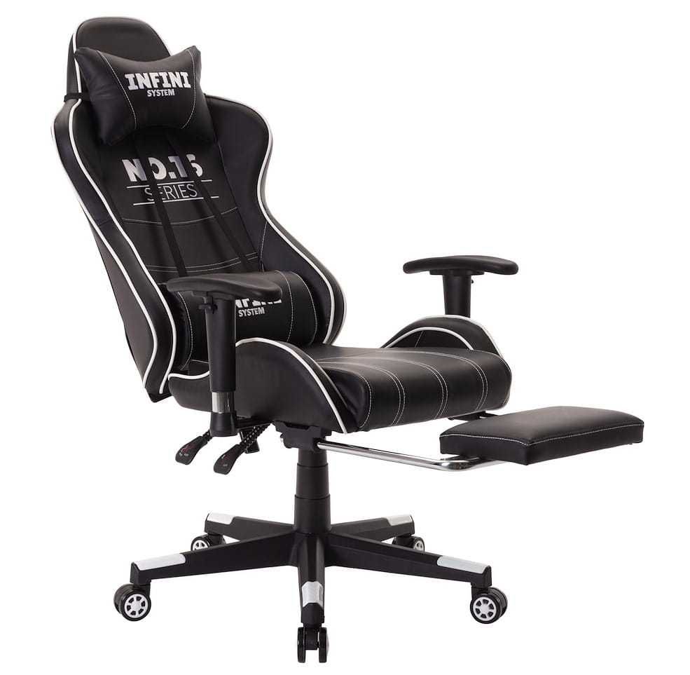 Krzesło do biurka Fotel Gamingowy Infini series No.16 Black/White