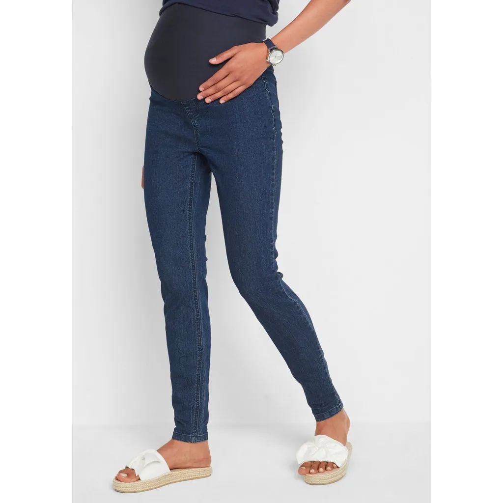 bonprix ciążowe długie jeansowe spodnie rurki 46