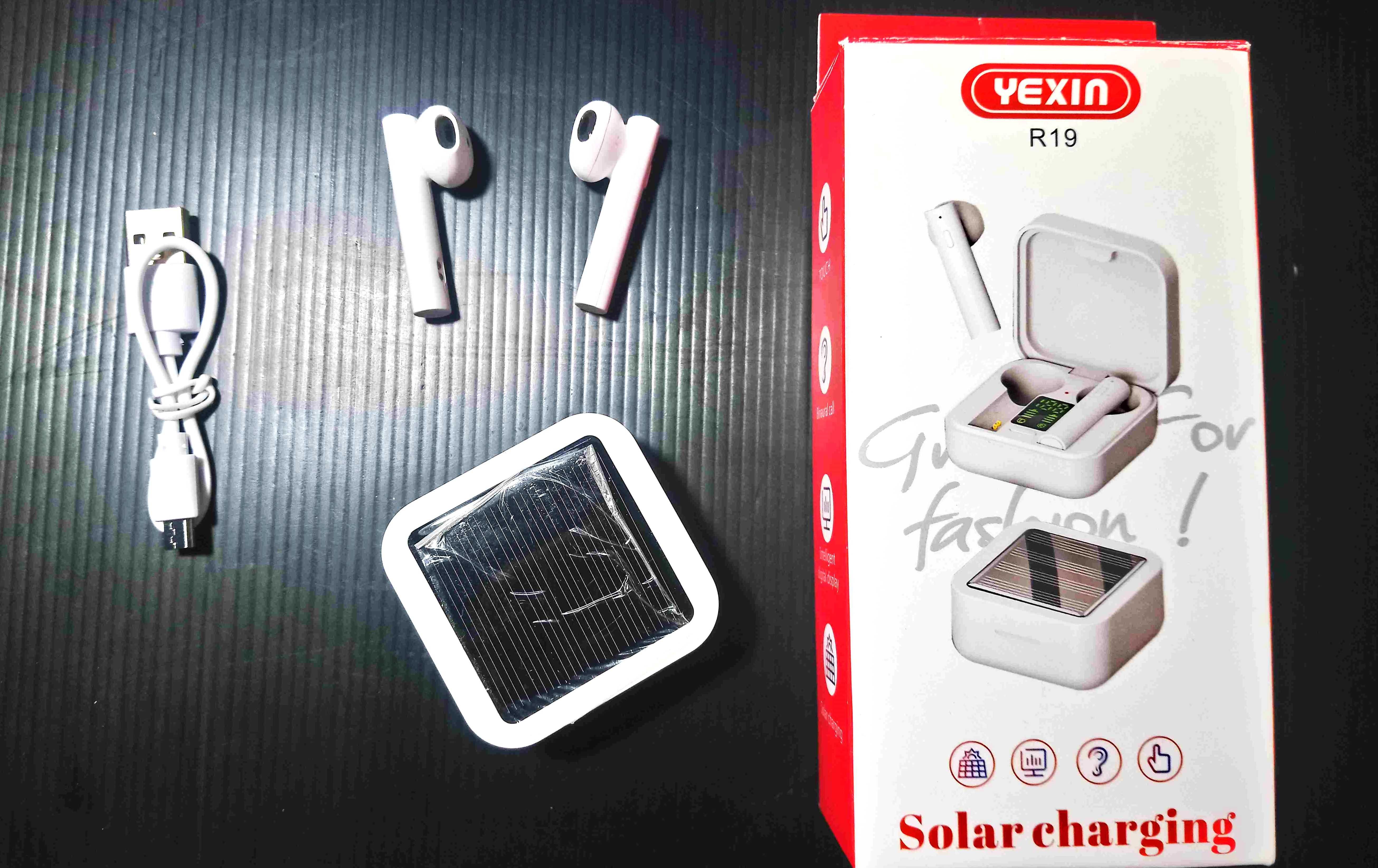 Phones auriculares Bluetooth carregamento solar