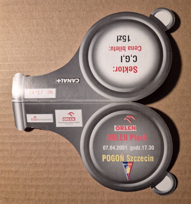 Bilet mecz Orlen Płock vs Pogoń Szczecin 07.04.2001