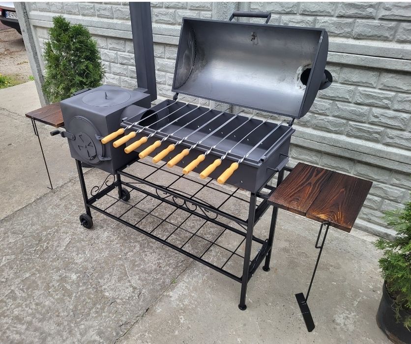 ДУЖЕ ЯКІСНИЙ! Шикарний Мангал Гриль Коптильня з Пічкою під Казан