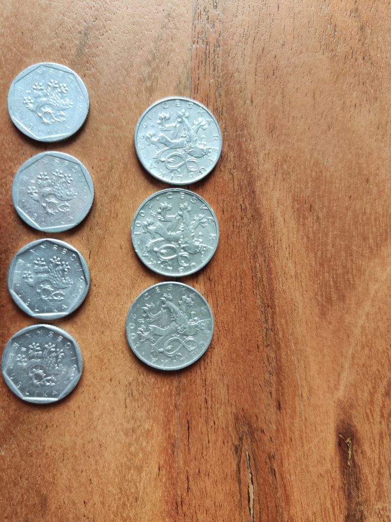 Halerze Czeskie monety 1993, 1994, 2001, 2004