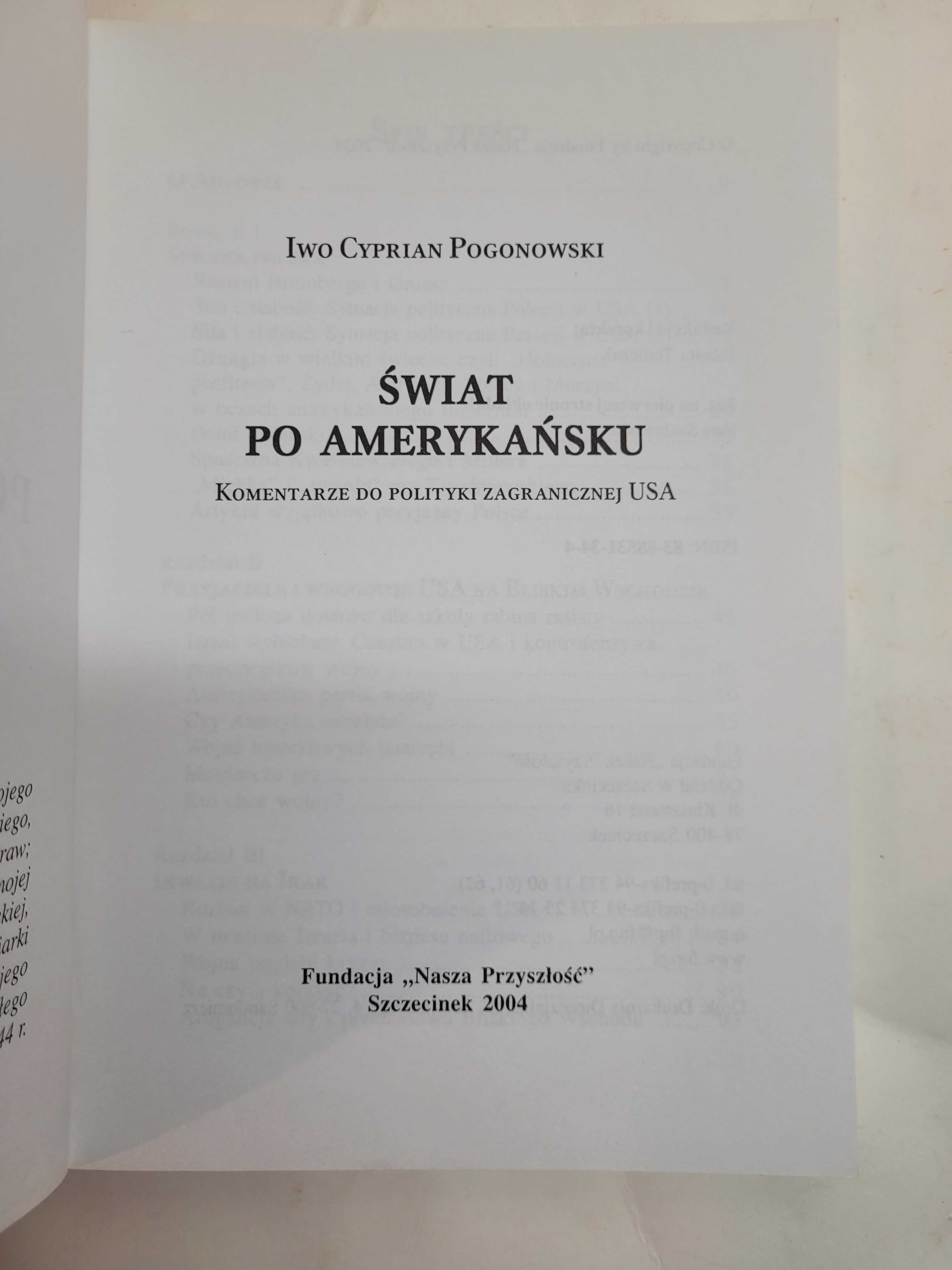 Iwo Cyprian Pogonowski Świat po Amerykańsku