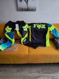 Strój Fox Cross motocykl quad mtb neon spodnie bluza