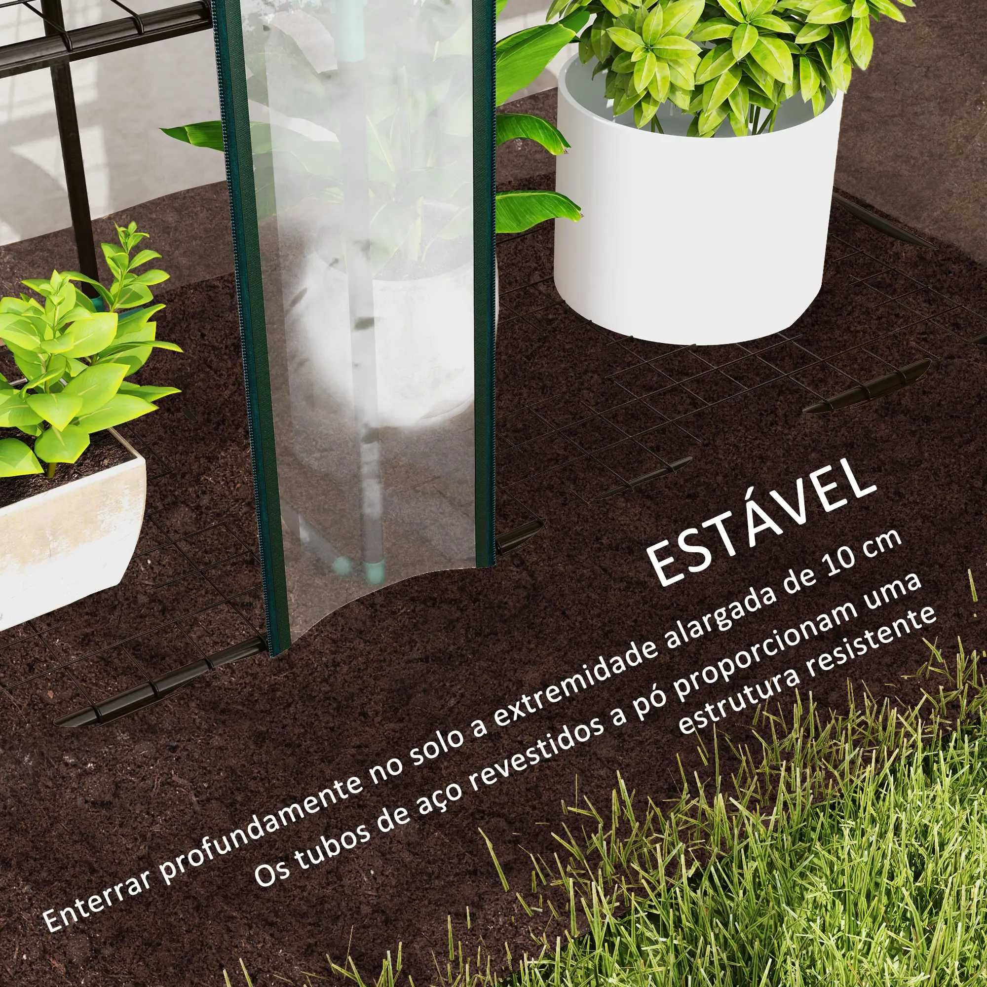 Estufa agrícola com Prateleiras 215x46x151 cm Transparente