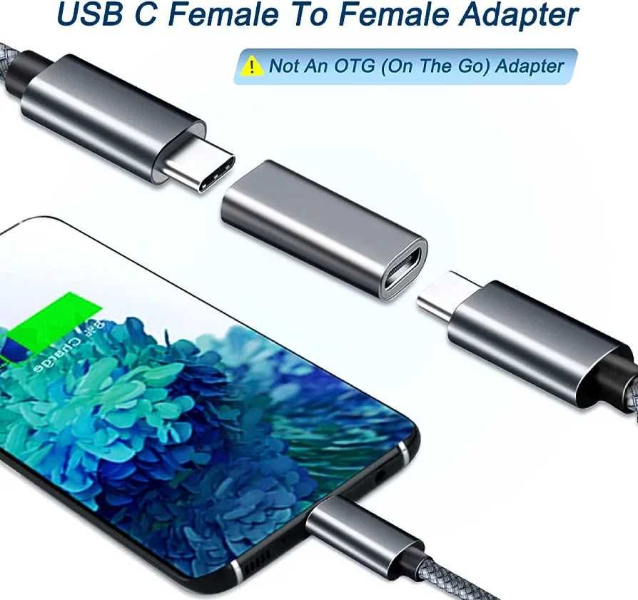 Adapter USB C żeński na żeński 10 GBps 100W