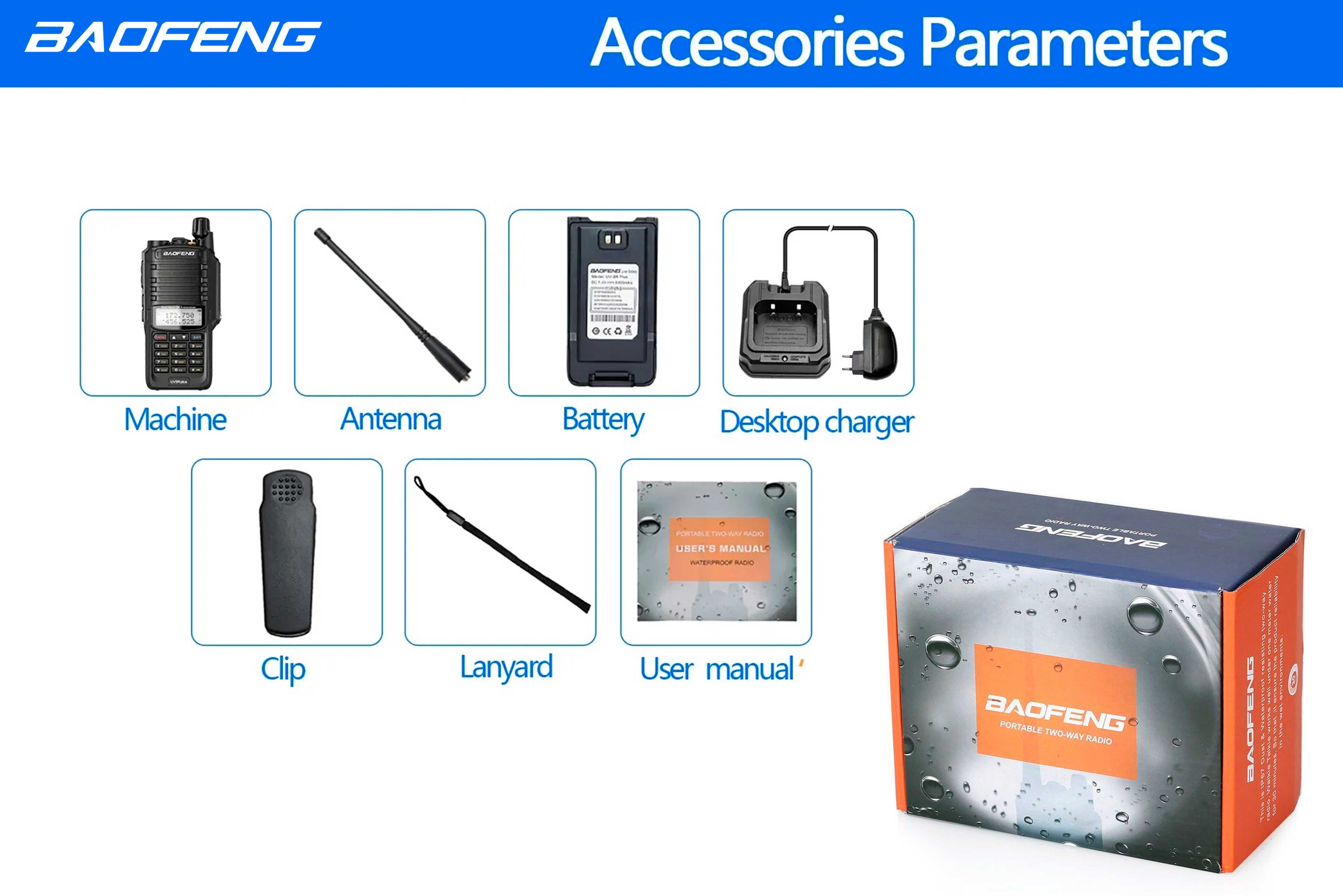 Rádio Baofeng UV-9R Plus VHF UHF Waterproof IP67