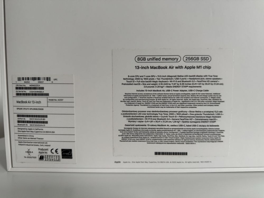 MacBook Air M1 8/256