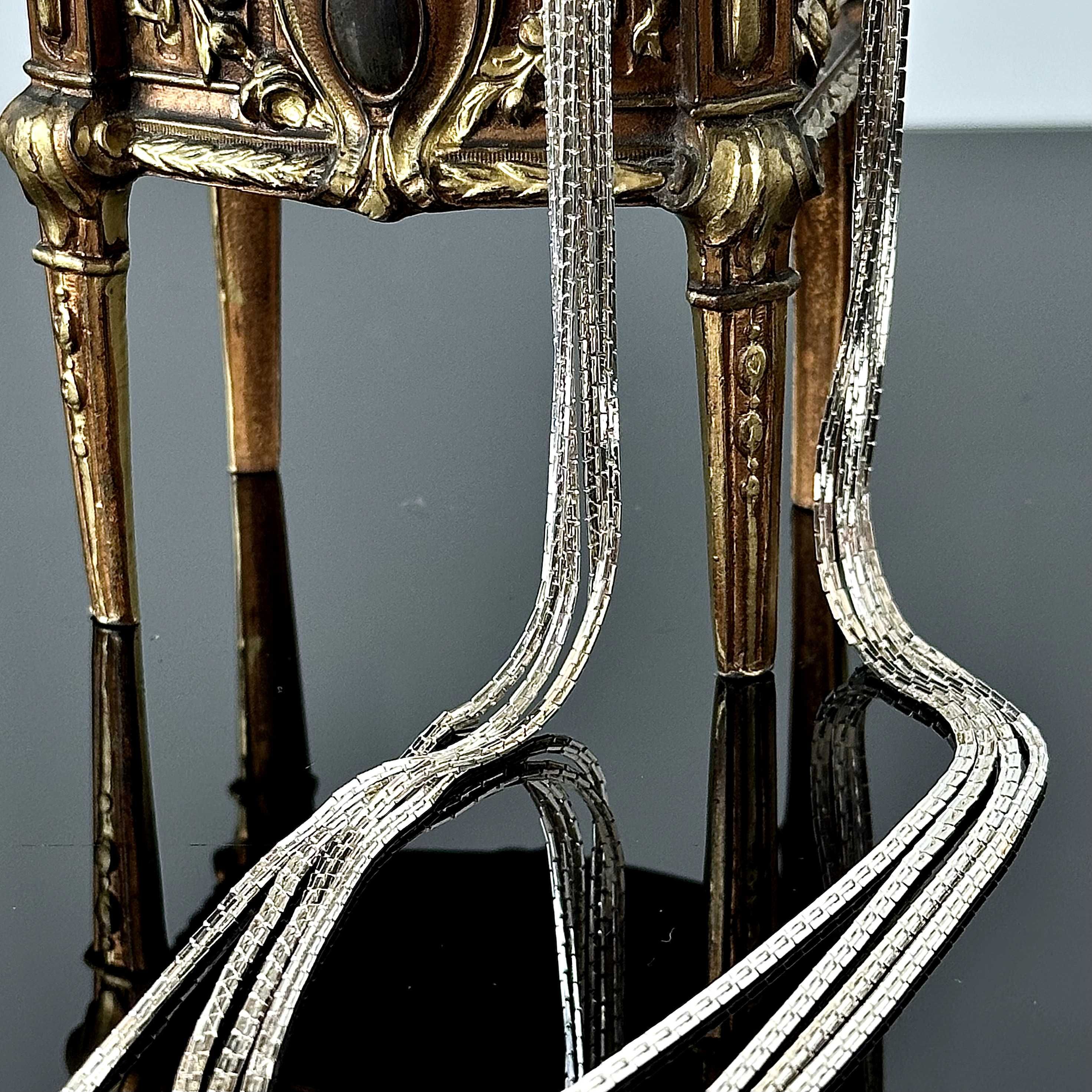 Srebrny łańcuszek 200cm – Coreana Art Deco, srebra próby 925