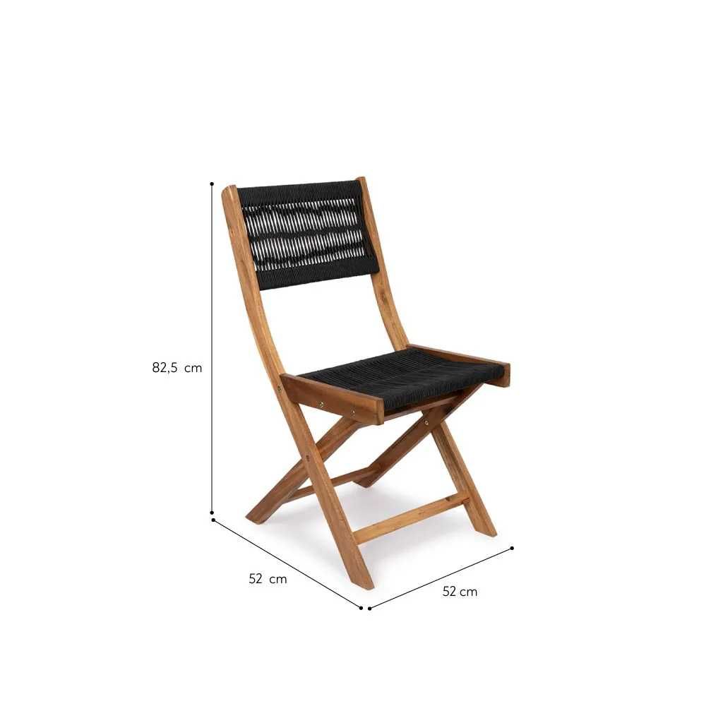 Mesa + 2 Cadeiras em Acácia | Mobiliário Jardim
