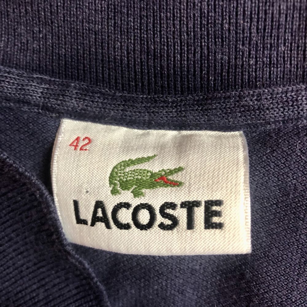 темно-синее оригинальное поло lacoste