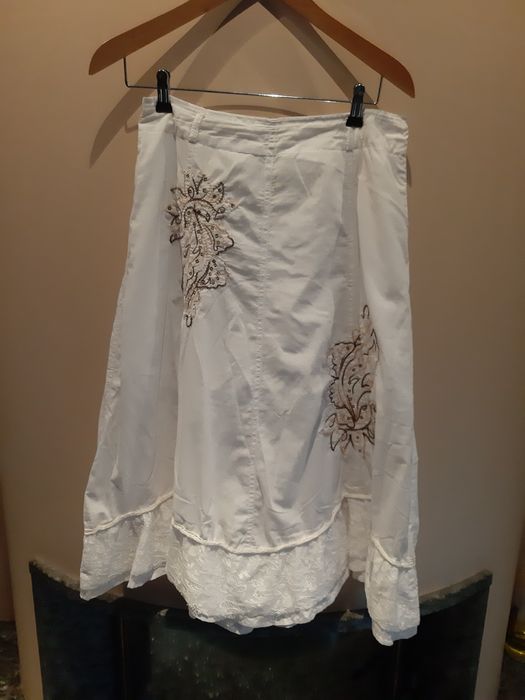 Spódnica 40 prl pewex stara babcia cekiny vintage wady plamy koronka