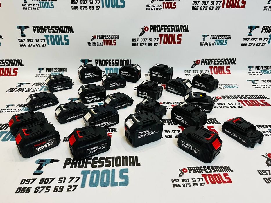 Аккумуляторы и зарядные устройства АКБ Makita  12V-36V 1-9A