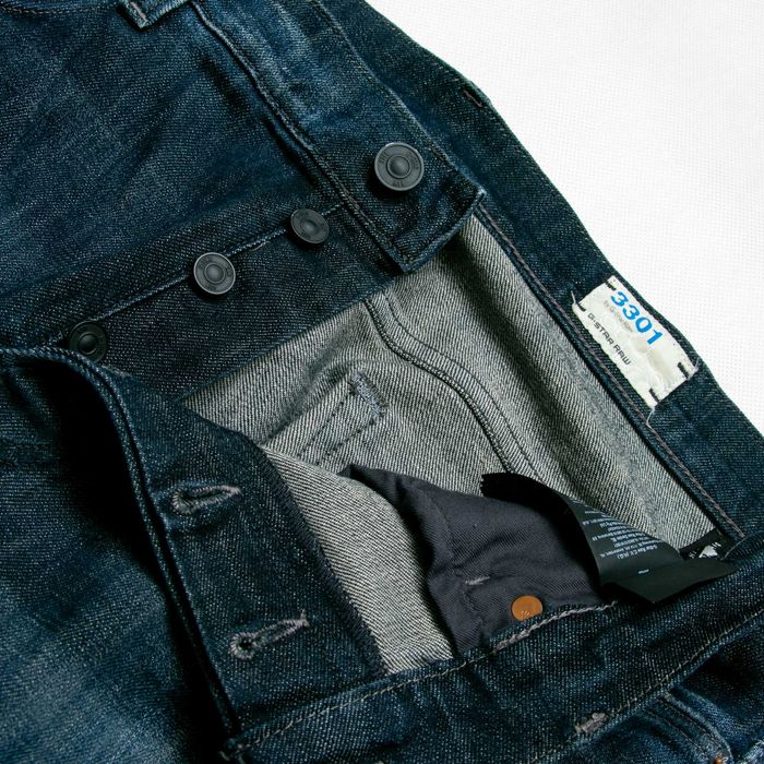 G-star Raw 3301 slim 38/34us spodnie jeansowe ciemny niebieski