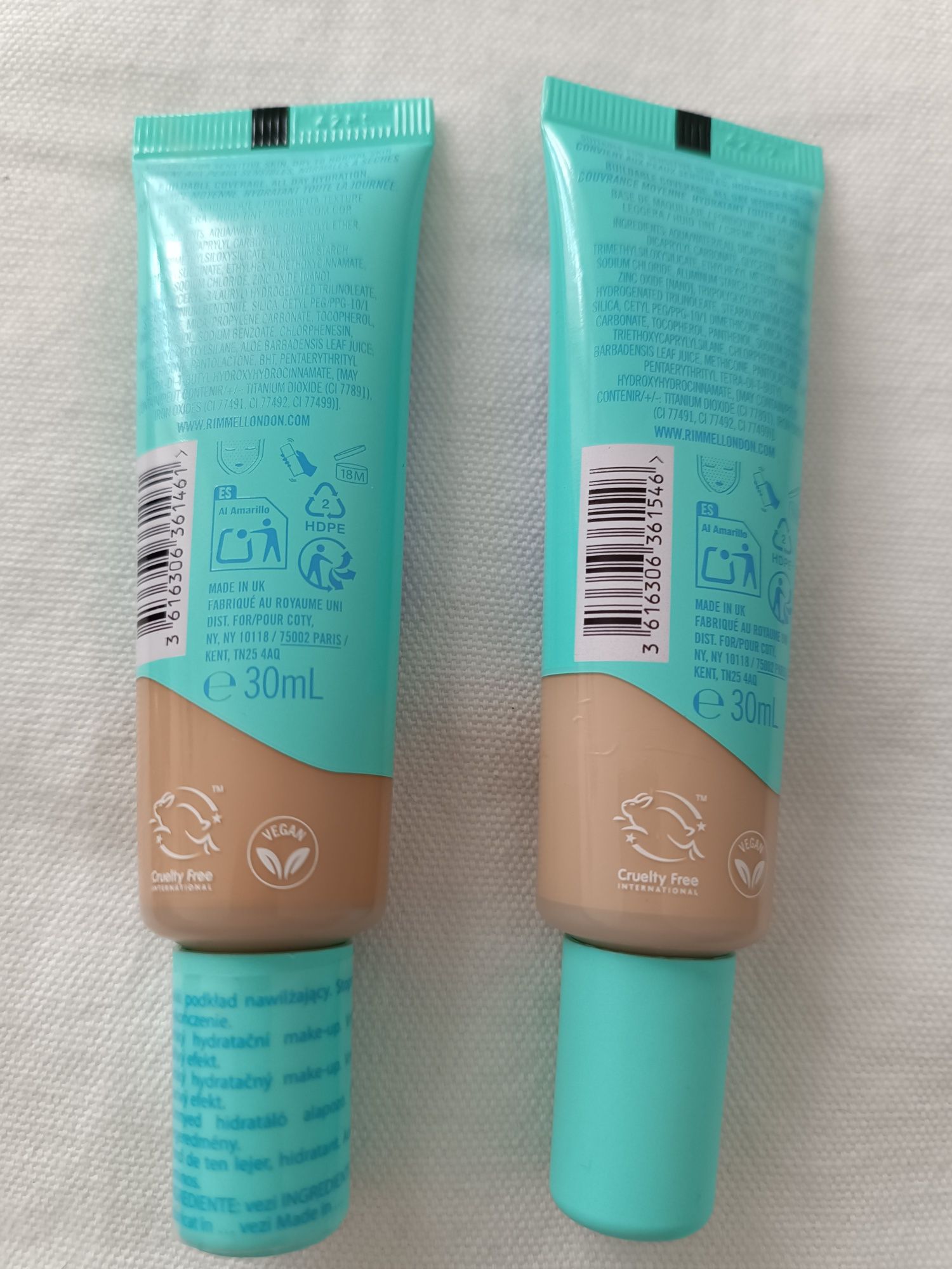 Dwa podkłady Rimmel Kind &free glow it up 200 i 103