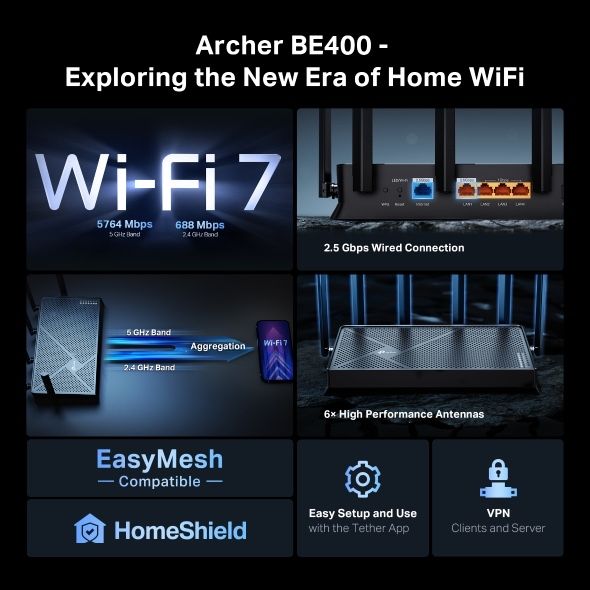TP Link Archer BE400 WIFI 7 BE6500