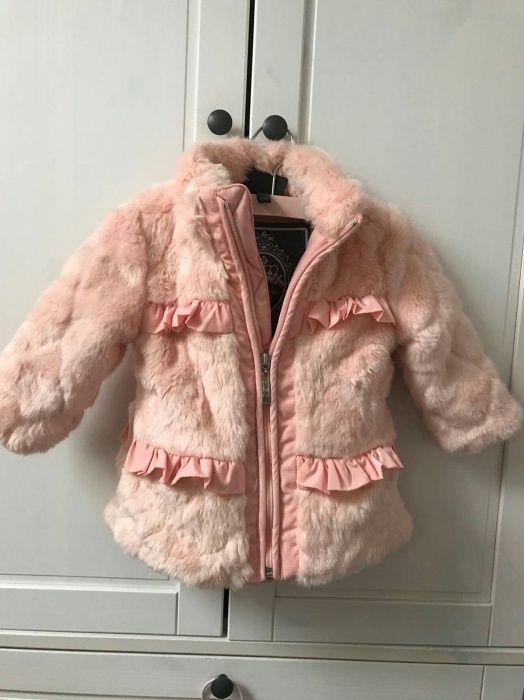 Nowy płaszczyk różowe futerko Glamorous rozmiar 68 cm