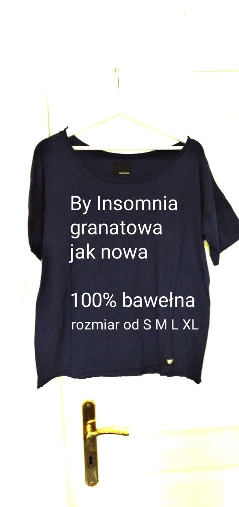 Bluzka S M L XL By Insomnia 100% bawełna bawełniana krótki rękaw 36 38