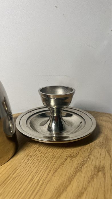 Ozdobny Pojemnik na Jajko lub Masło z Kogucikiem - Metalowy #1