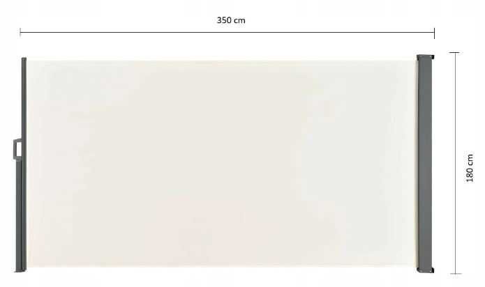 MARKIZA ROLETA TARASOWA Wysuwana Boczna Parawan 180x350cm BEŻ