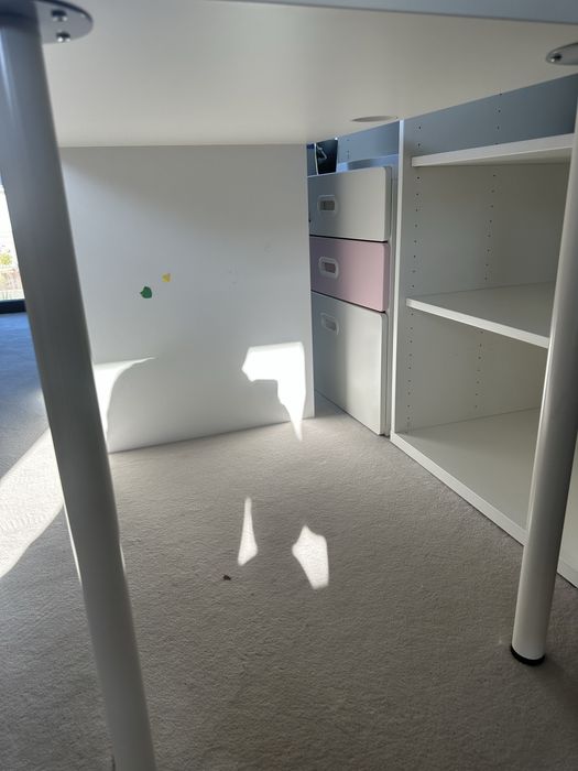 IKEA biurko z kontenerkiem białe 155 x 62x 74