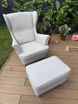 Fotel uszak Ikea plus podnóżek