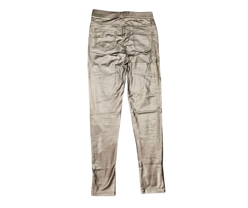 Nowe spodnie z imitacji skóry silver gray pasują na M 38 ocieplane