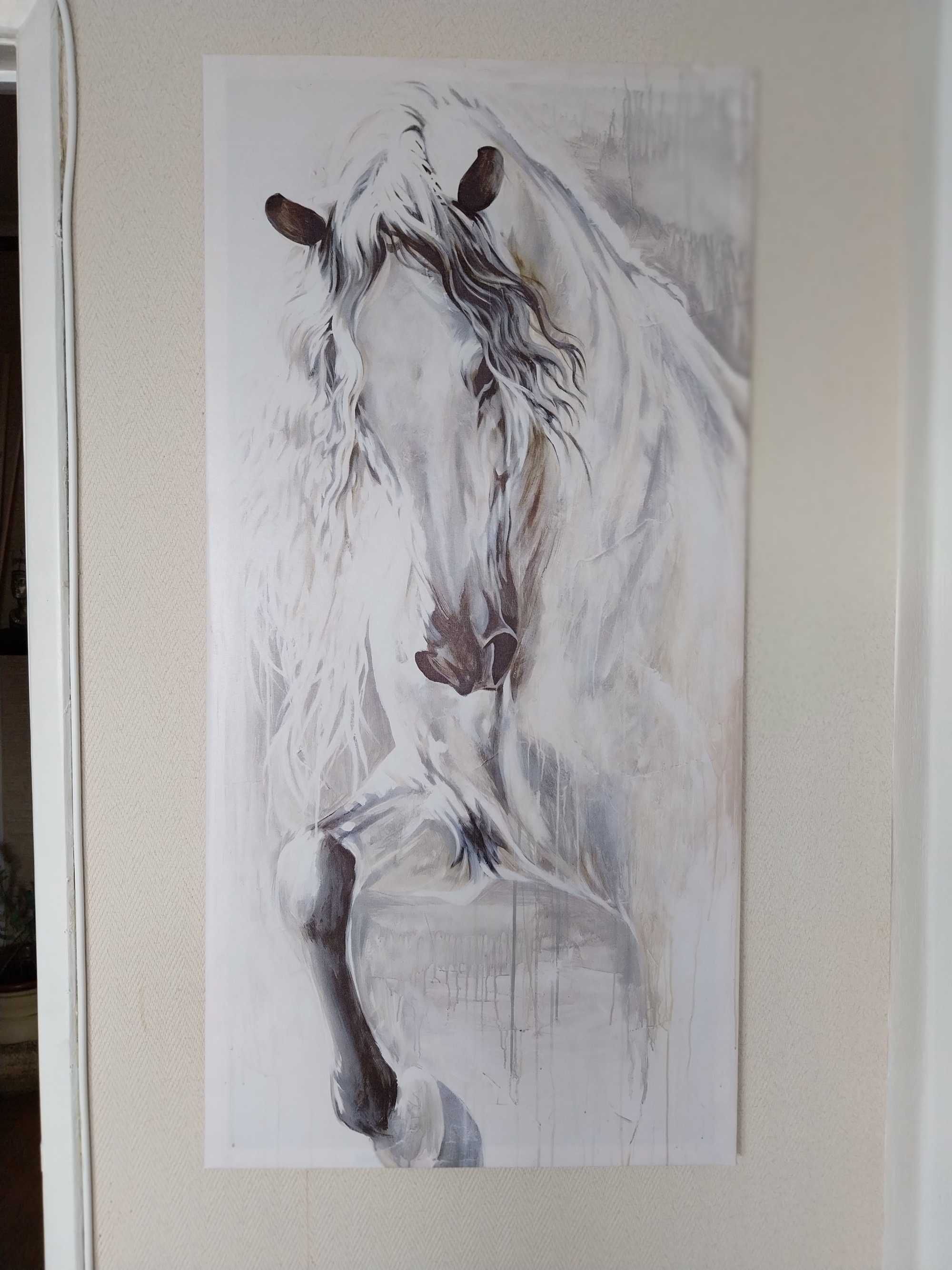 Quadro/tela com cavalo branco