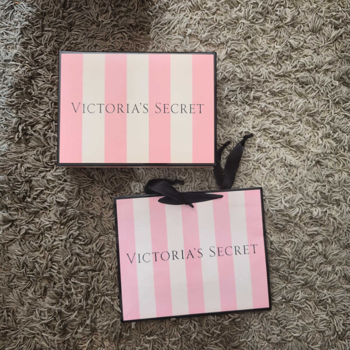 Papirowa torebka Victoria’s Secret rozmiar L i pudełko rozmiar M