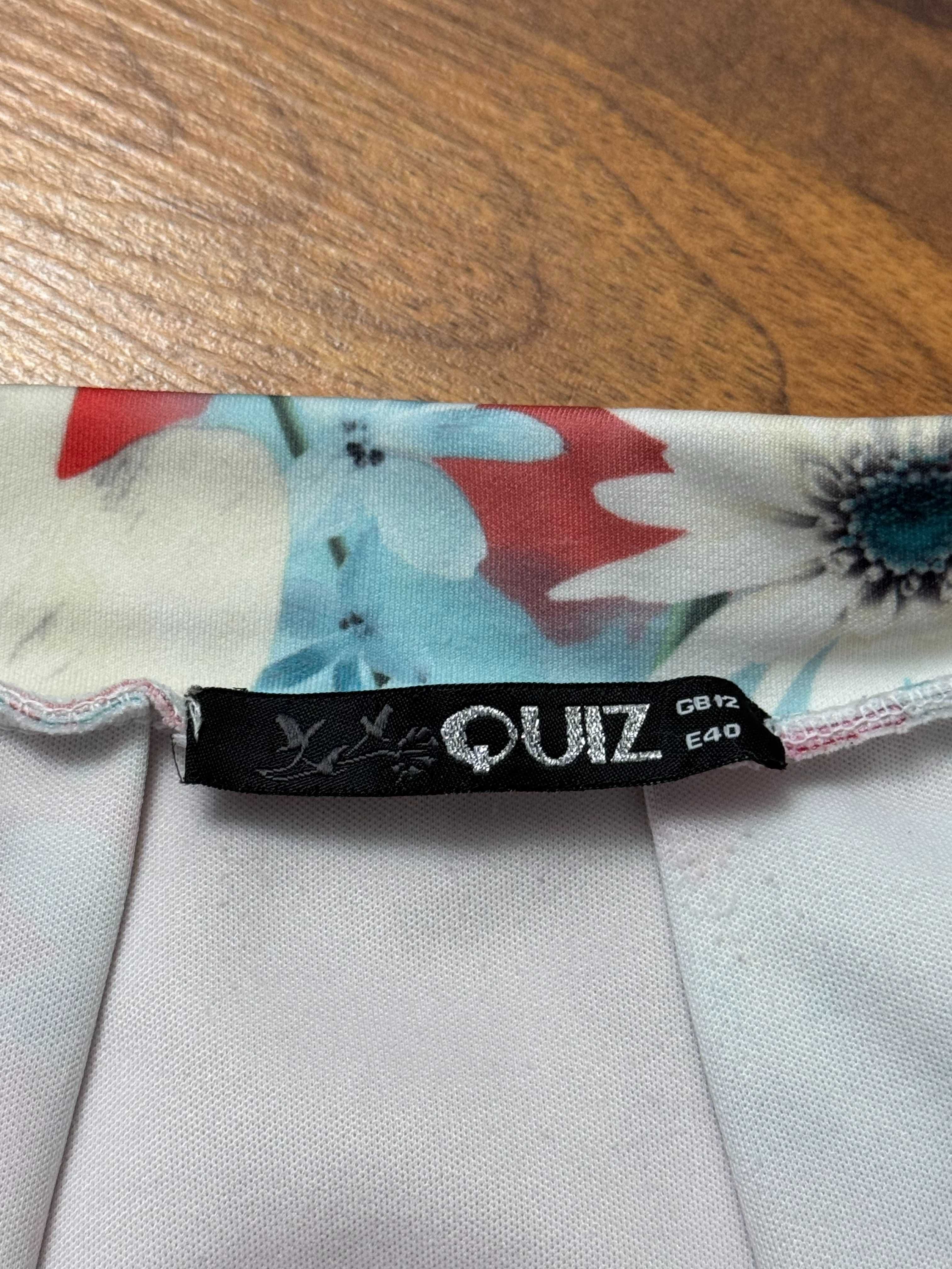 Spódnica do kolan w kwiatki spódniczka w kwiaty floral print Quiz 40 L