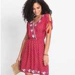 czerwona letnia sukienka damska mini boho  hafty 36