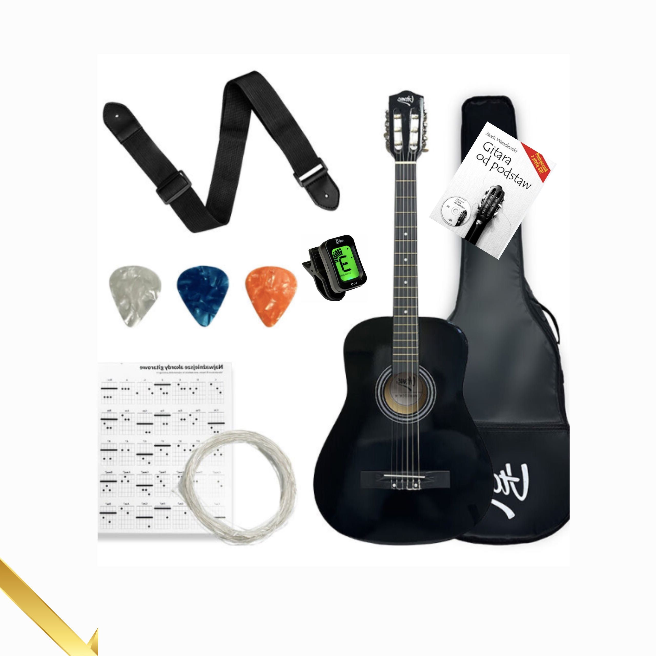 Gitara 4/4 NOWA idealna do nauki pełnowymiarowa ZESTAW promocja