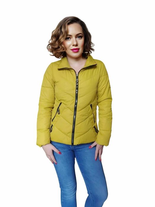 NOWA kurtka wiosenna damska kurtka PRZEJŚCIOWA MUSZTARDOWA ŻÓŁTA M 38