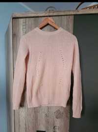 Róż Pudrowo różowy sweter klasyczny sweterek Sinsay u  34 XS