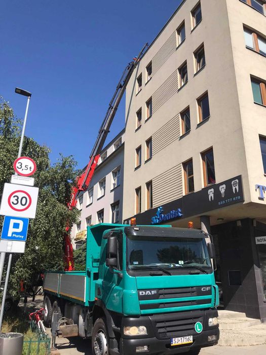 Dźwig HDS, wynajem HDS, HDS z transportem, kontenery, kostka i inne