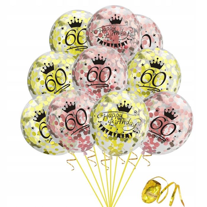 Oro Party Zestaw balonowych dekoracji urodzinowych na 60 urodziny