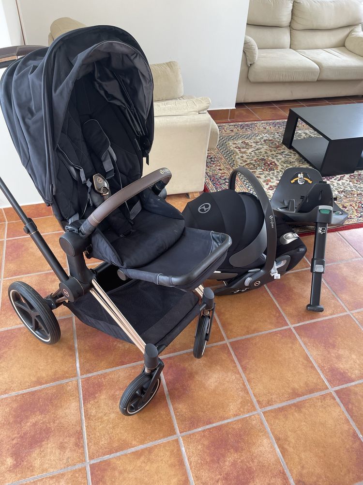 Carrinho trio Cybex Platinum Priam Rose Gold