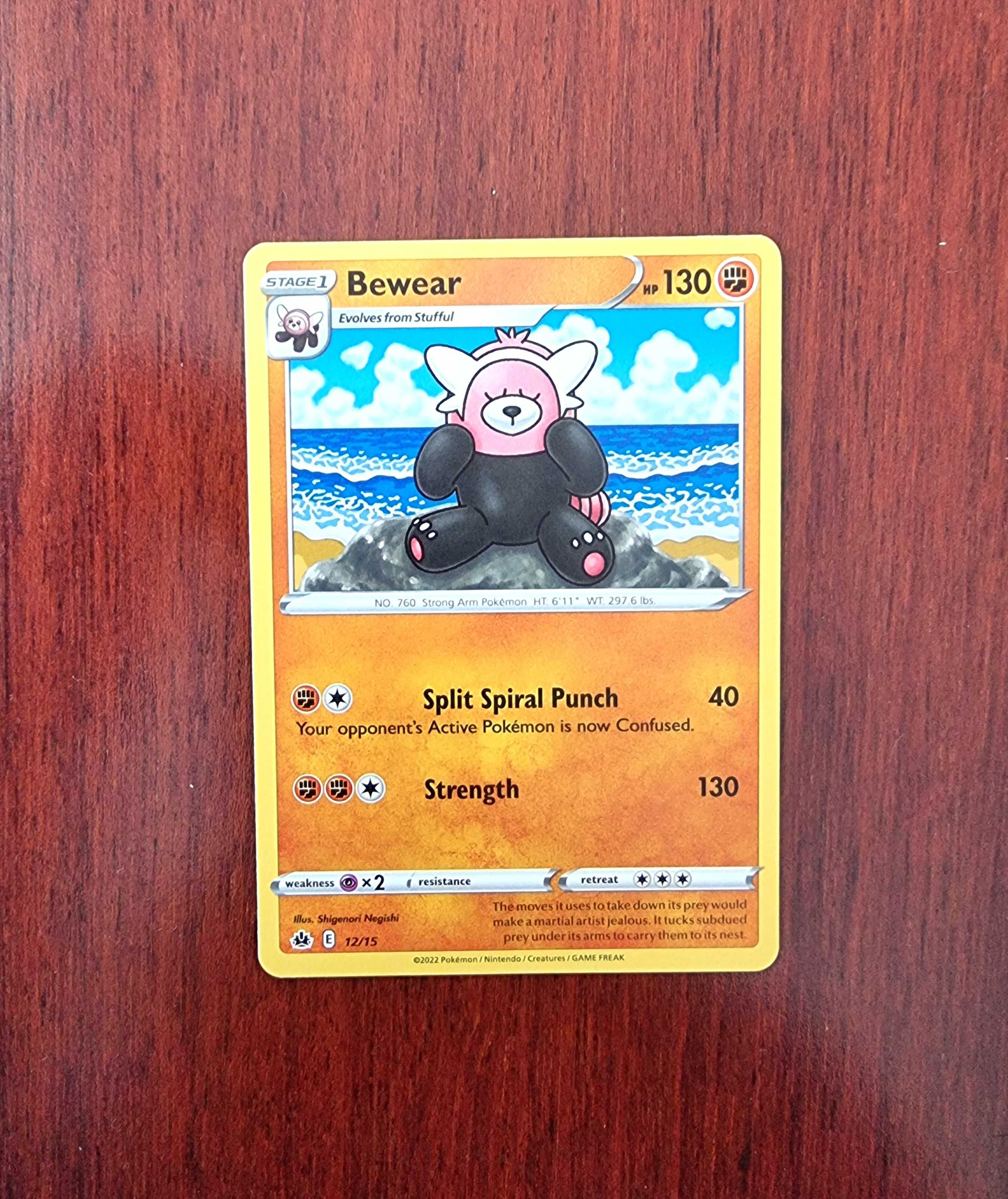 8 cartas Pokémon-Bewear, Chinchou, Cutiefly, Flaaffy, Lapras, Ledyba..