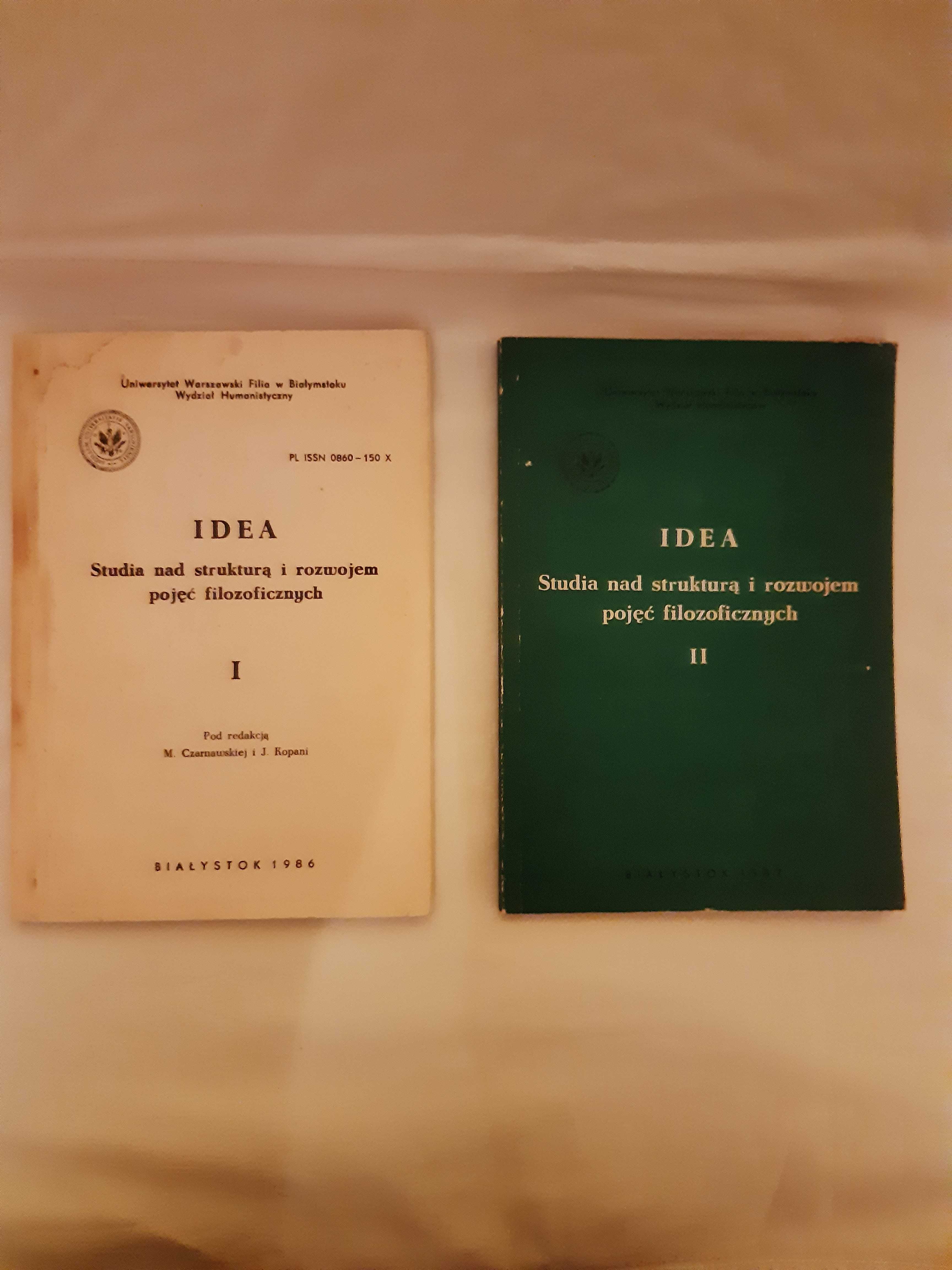 Idea - Studia nad strukturą i rozwojem pojęć filozoficznych 1 i 2